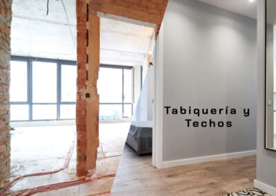 Comparación Antes y Después Tabiquería y Techos Salón